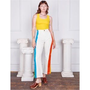 HAND-PAINTED STRIPE WESTERN PANT VINTAGE OFF-WHITE LIMITED EDITION BIG BUD PRESS